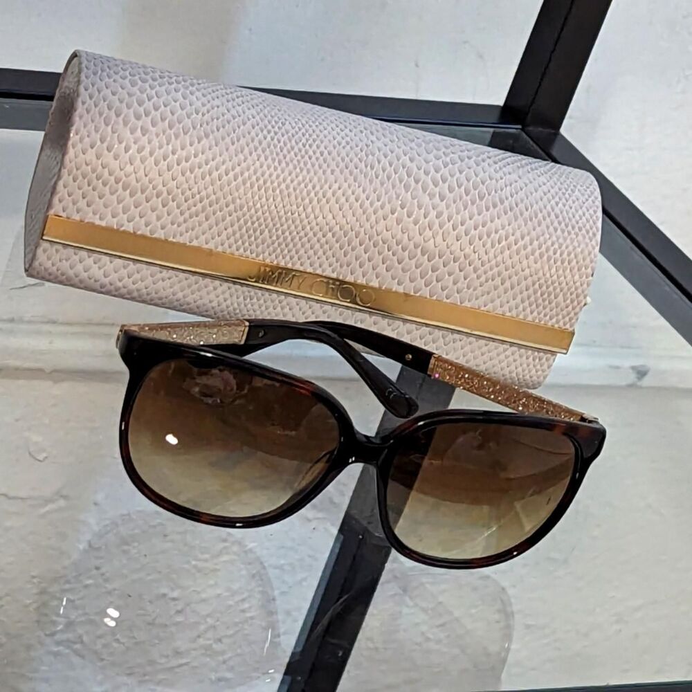 Jimmy-choo Women's Gold and Black Sunglasses